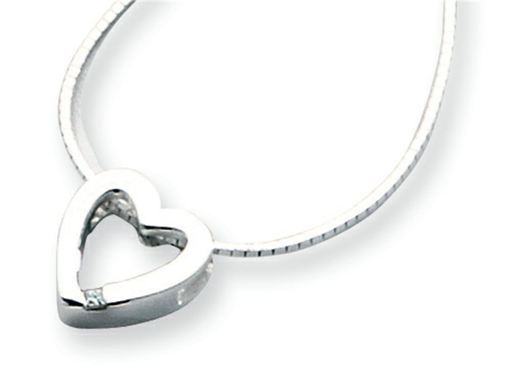 White Ice™ Sterling Silver Diamond Heart Necklace