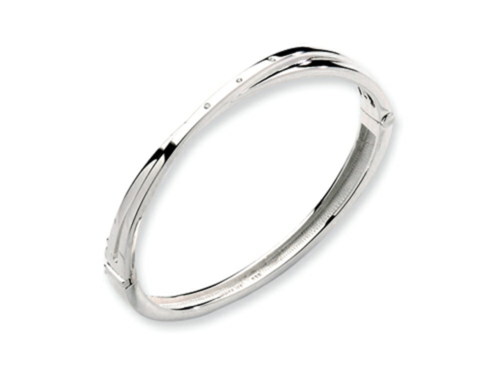 White Ice™ Sterling Silver Diamond Crossover Bangle Bracelet