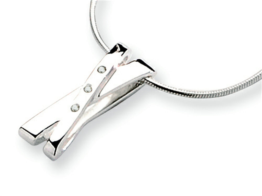 White Ice™ Sterling Silver Diamond Crossover Necklace