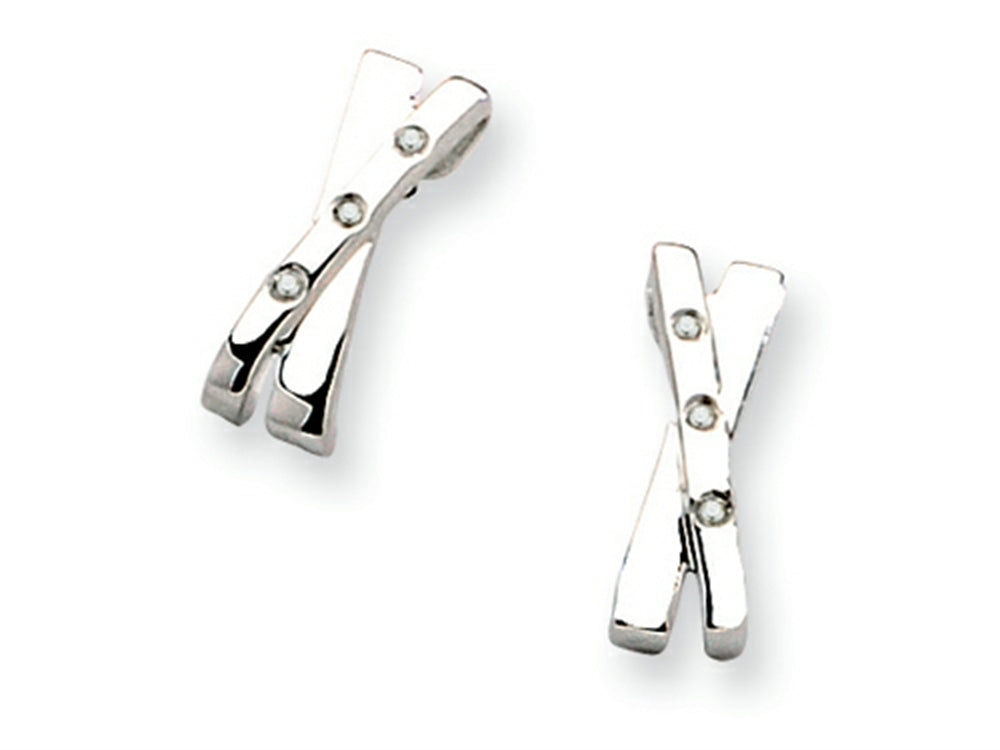 White Ice™ Sterling Silver Diamond Crossover Earrings