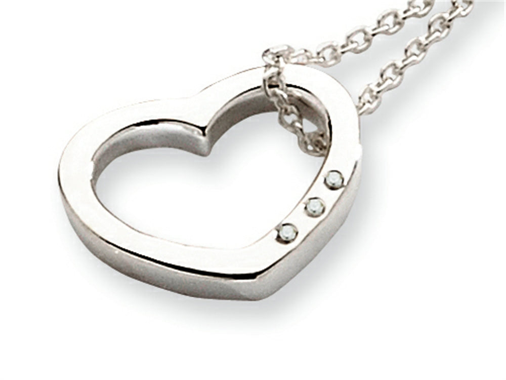 White Ice™ Sterling Silver Diamond Heart Necklace