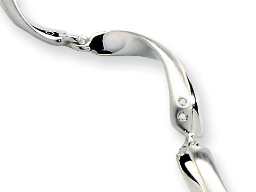 White Ice™ Sterling Silver Satin and Polished Diamond Bracelet