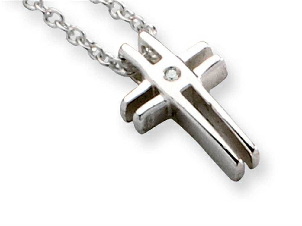 White Ice™ Sterling Silver Diamond Cross Necklace