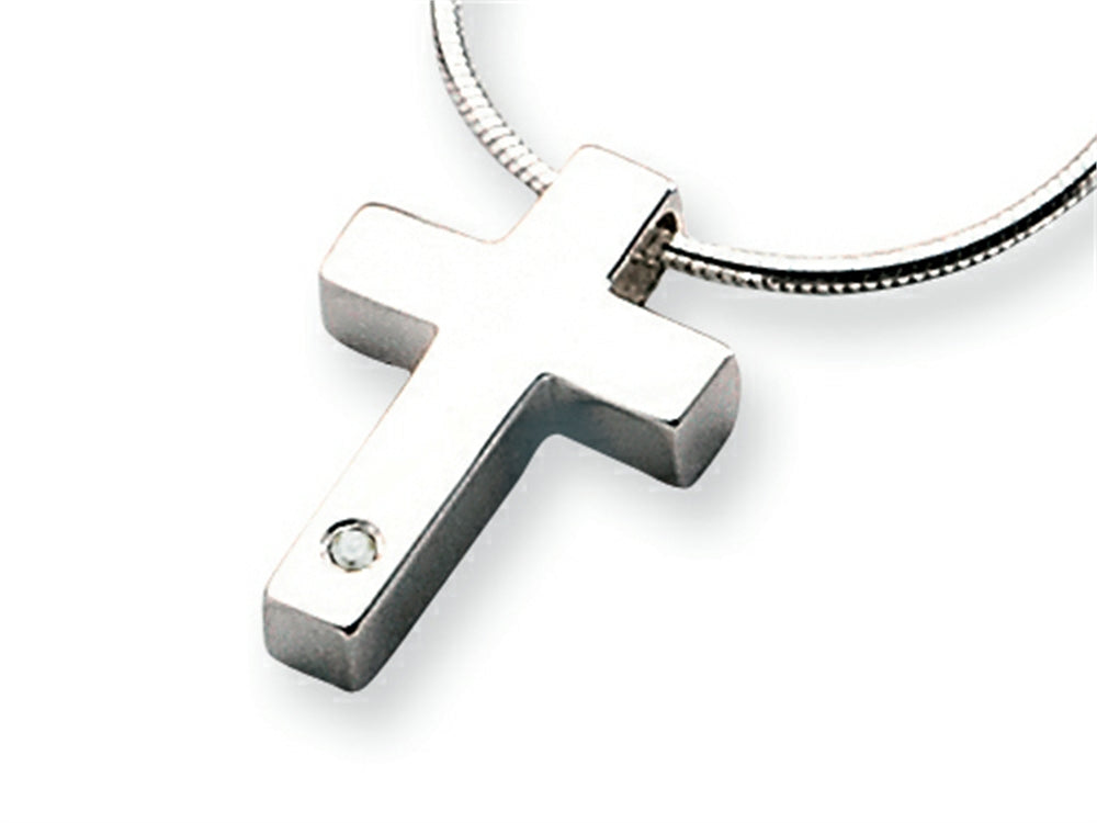 White Ice™ Sterling Silver Diamond Cross Necklace