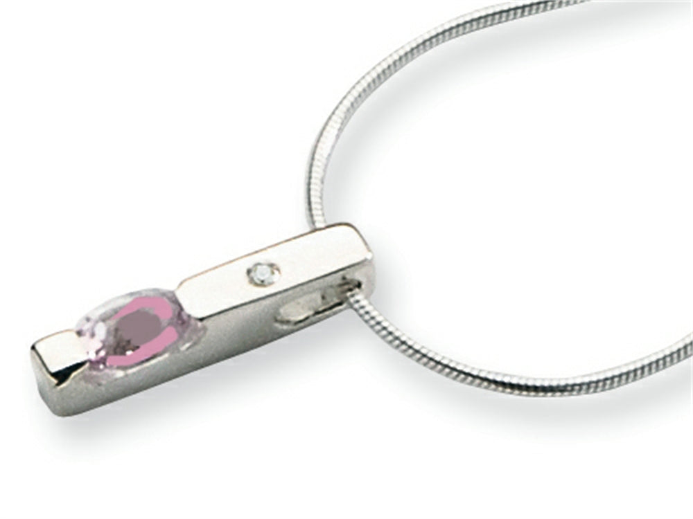 White Ice™ Sterling Silver Diamond and Pink Topaz Necklace