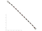 FJC Finejewelers Sterling Silver Garnet and Cubic Zirconia Bracelet