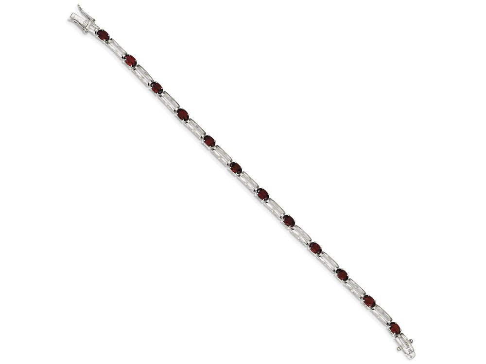 FJC Finejewelers Sterling Silver Garnet Bracelet