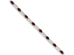 FJC Finejewelers Sterling Silver Garnet Bracelet