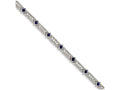 FJC Finejewelers Sterling Silver Blue And Clear Cubic Zirconia Bracelet