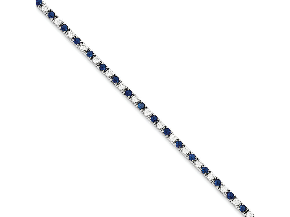 FJC Finejewelers Sterling Silver Blue And Clear Cubic Zirconia Bracelet