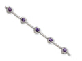 FJC Finejewelers Sterling Silver Amethyst And Clear Cubic Zirconia Heart Bracelet