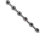 FJC Finejewelers Sterling Silver Antiqued Garnet Bracelet