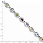 FJC Finejewelers Sterling Silver 7inch Rainbow Semi Precious Stone Bracelet