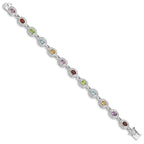 FJC Finejewelers Sterling Silver 7inch Rainbow Semi Precious Stone Bracelet
