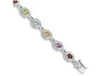 FJC Finejewelers Sterling Silver 7inch Rainbow Semi Precious Stone Bracelet