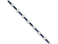 FJC Finejewelers Sterling Silver Blue And Clear Cubic Zirconia Bracelet