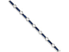 FJC Finejewelers Sterling Silver Blue And Clear Cubic Zirconia Bracelet