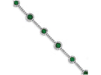 FJC Finejewelers Sterling Silver 7.25inch Green Cubic Zirconia Bracelet