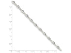 FJC Finejewelers Sterling Silver and Cubic Zirconia Fancy Polished Bracelet