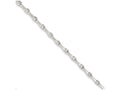 FJC Finejewelers Sterling Silver and Cubic Zirconia Fancy Polished Bracelet