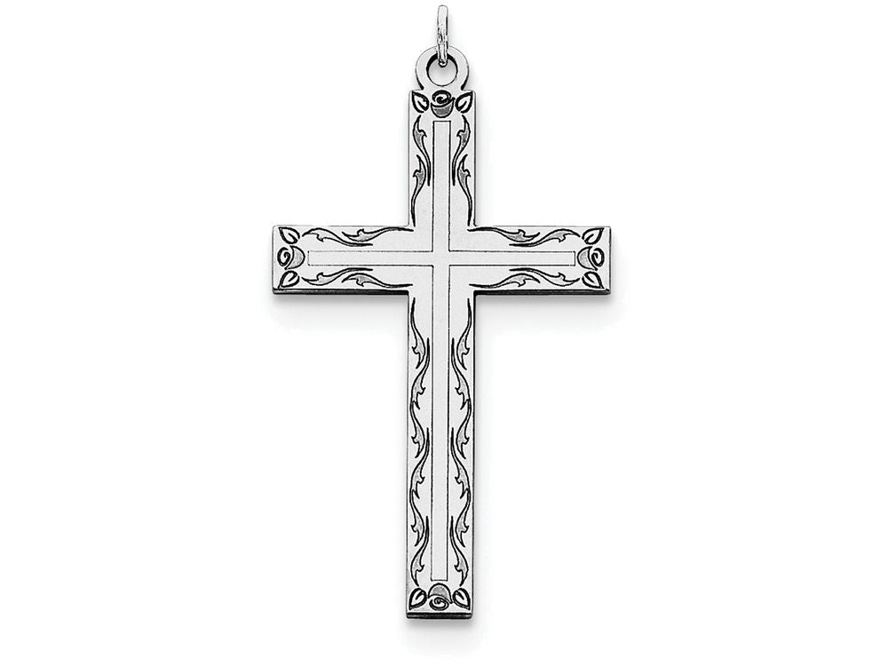 FJC Finejewelers Sterling Silver Laser Designed Cross Pendant Necklace - Chain Included