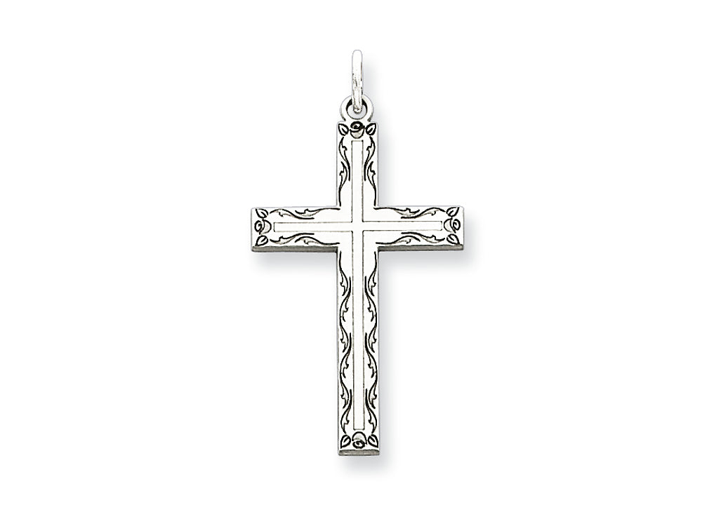 FJC Finejewelers Sterling Silver Laser Designed Cross Pendant Necklace - Chain Included