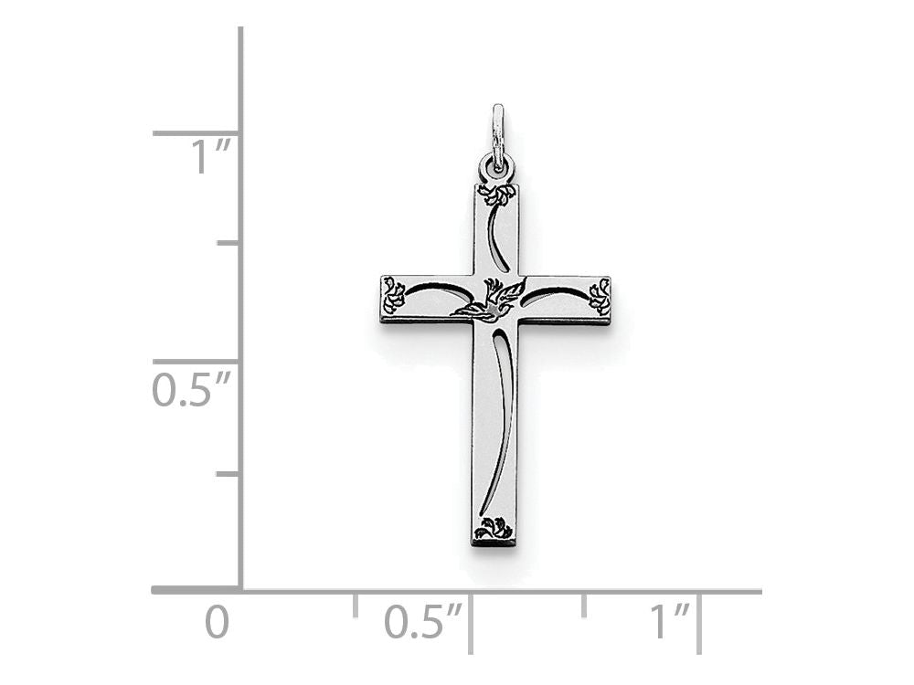 FJC Finejewelers Sterling Silver Laser Designed Cross Pendant Necklace - Chain Included