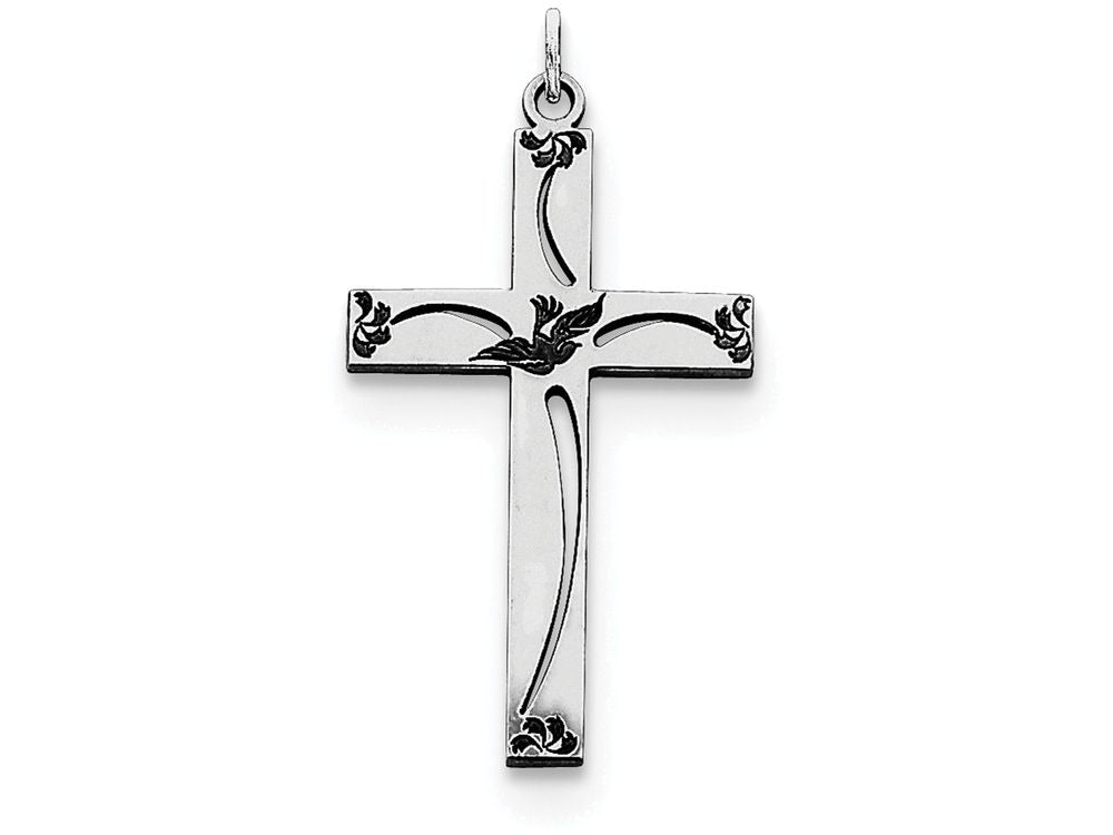 FJC Finejewelers Sterling Silver Laser Designed Cross Pendant Necklace - Chain Included