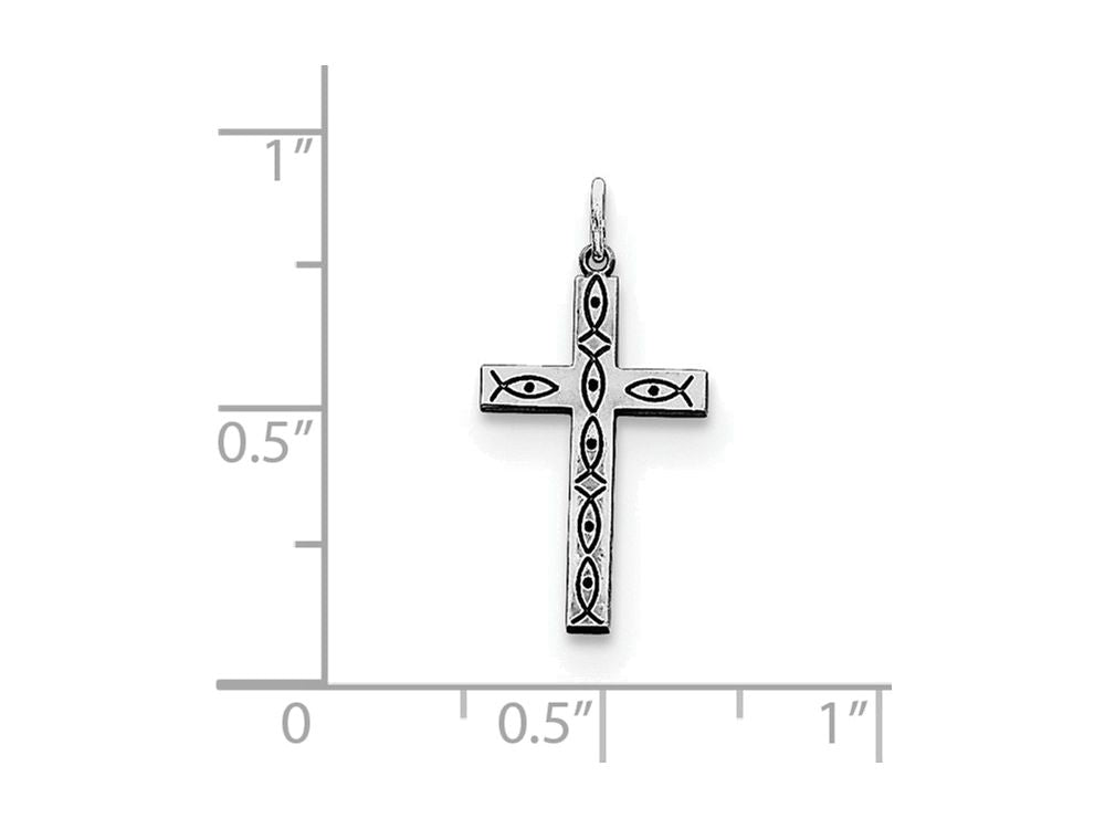FJC Finejewelers Sterling Silver Laser Designed Cross Pendant Necklace - Chain Included