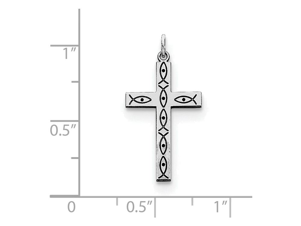 FJC Finejewelers Sterling Silver Laser Designed Cross Pendant Necklace - Chain Included