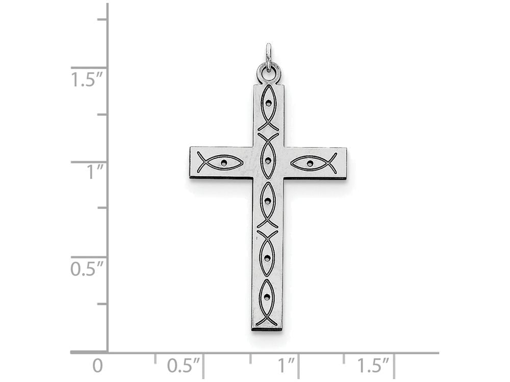 FJC Finejewelers Sterling Silver Laser Designed Cross Pendant Necklace - Chain Included