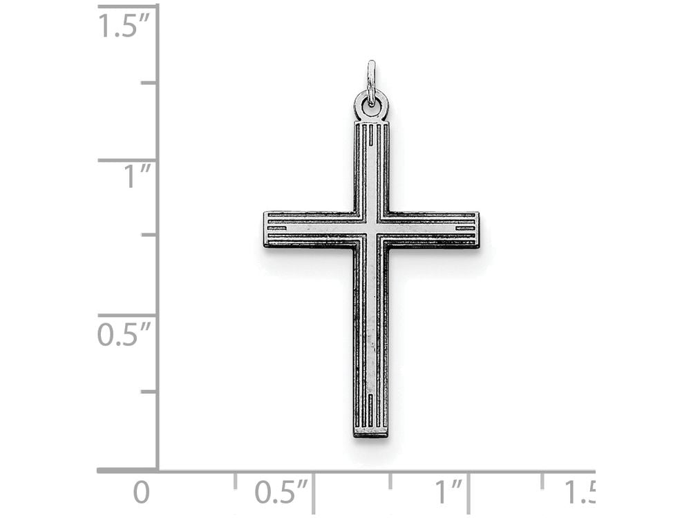 FJC Finejewelers Sterling Silver Laser Designed Cross Pendant Necklace - Chain Included