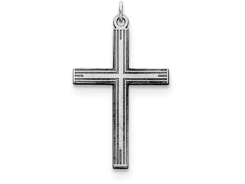 FJC Finejewelers Sterling Silver Laser Designed Cross Pendant Necklace - Chain Included