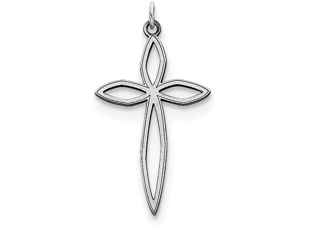 FJC Finejewelers Sterling Silver Laser Designed Cross Pendant Necklace - Chain Included