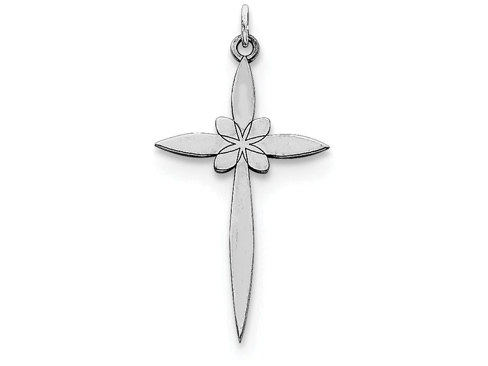 FJC Finejewelers Sterling Silver Laser Designed Cross Pendant Necklace - Chain Included