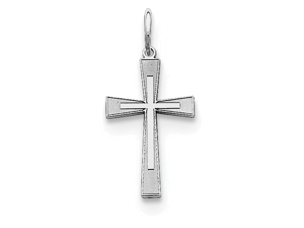 FJC Finejewelers Sterling Silver Laser Designed Cross Charm