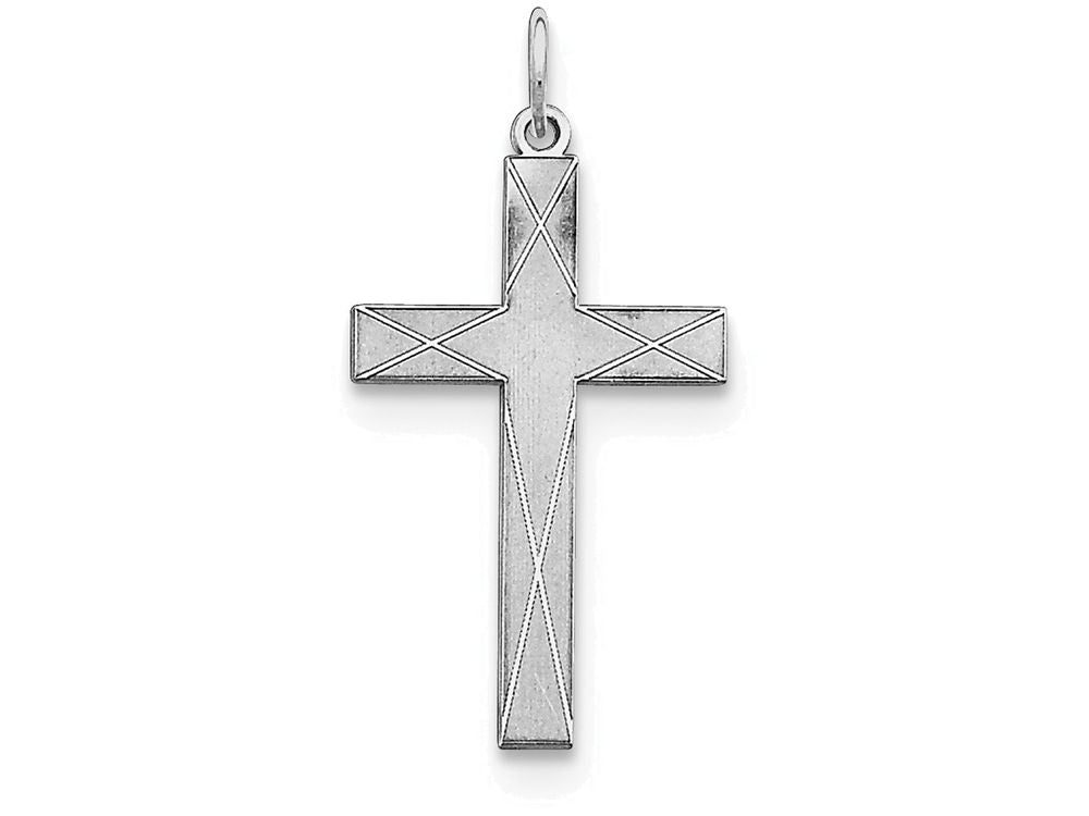 FJC Finejewelers Sterling Silver Laser Designed Cross Pendant Necklace - Chain Included