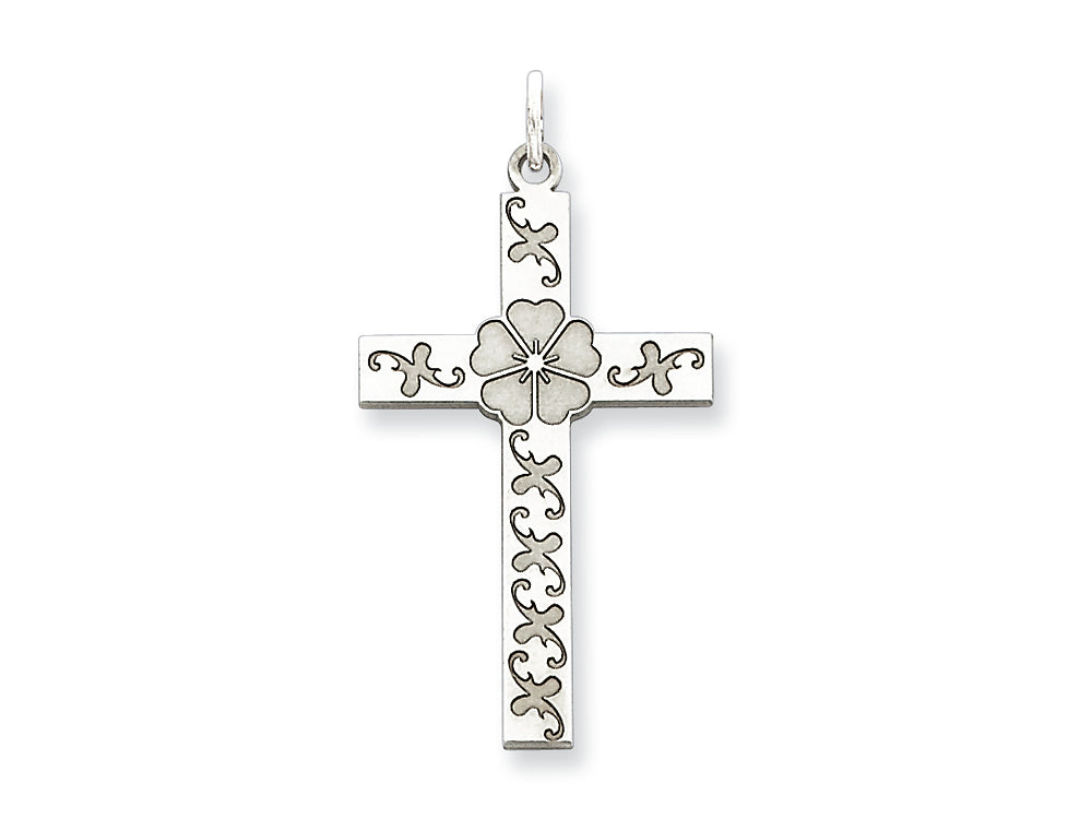 FJC Finejewelers Sterling Silver Laser Designed Cross Pendant Necklace - Chain Included