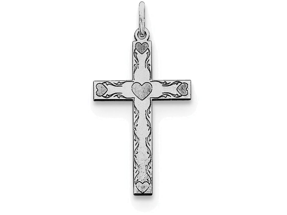 FJC Finejewelers Sterling Silver Laser Designed Cross Pendant Necklace - Chain Included