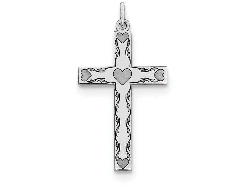 FJC Finejewelers Sterling Silver Laser Designed Cross Pendant Necklace - Chain Included