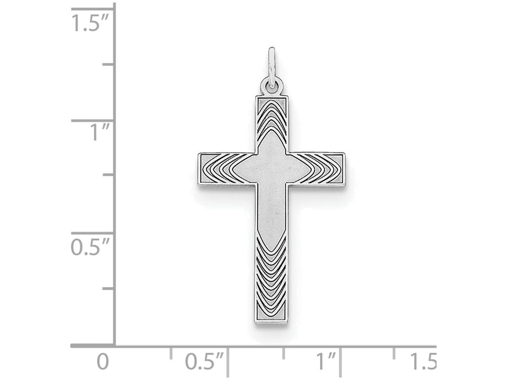 FJC Finejewelers Sterling Silver Laser Designed Cross Pendant Necklace - Chain Included