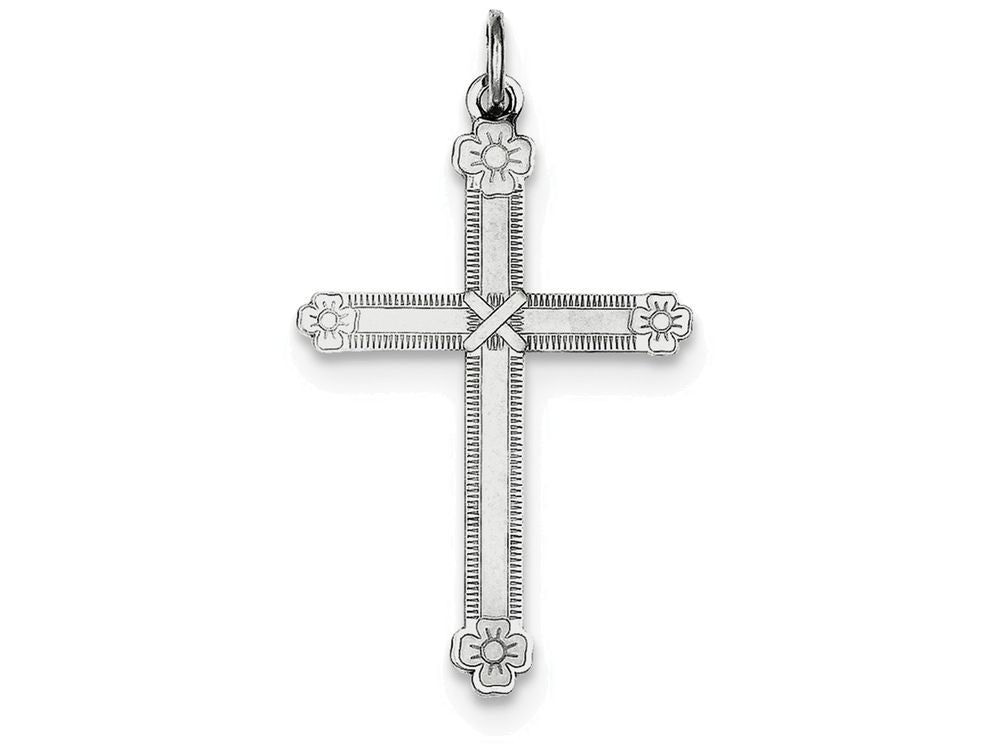FJC Finejewelers Sterling Silver Laser Designed Crosterling Silver Charm