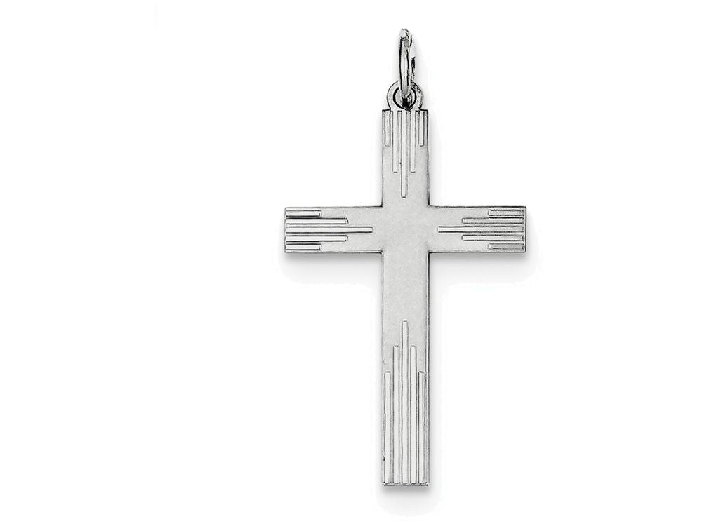 FJC Finejewelers Sterling Silver Laser Designed Cross Pendant Necklace - Chain Included