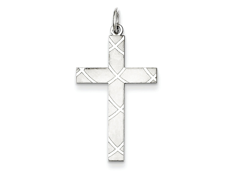 FJC Finejewelers Sterling Silver Laser Designed Cross Pendant Necklace - Chain Included