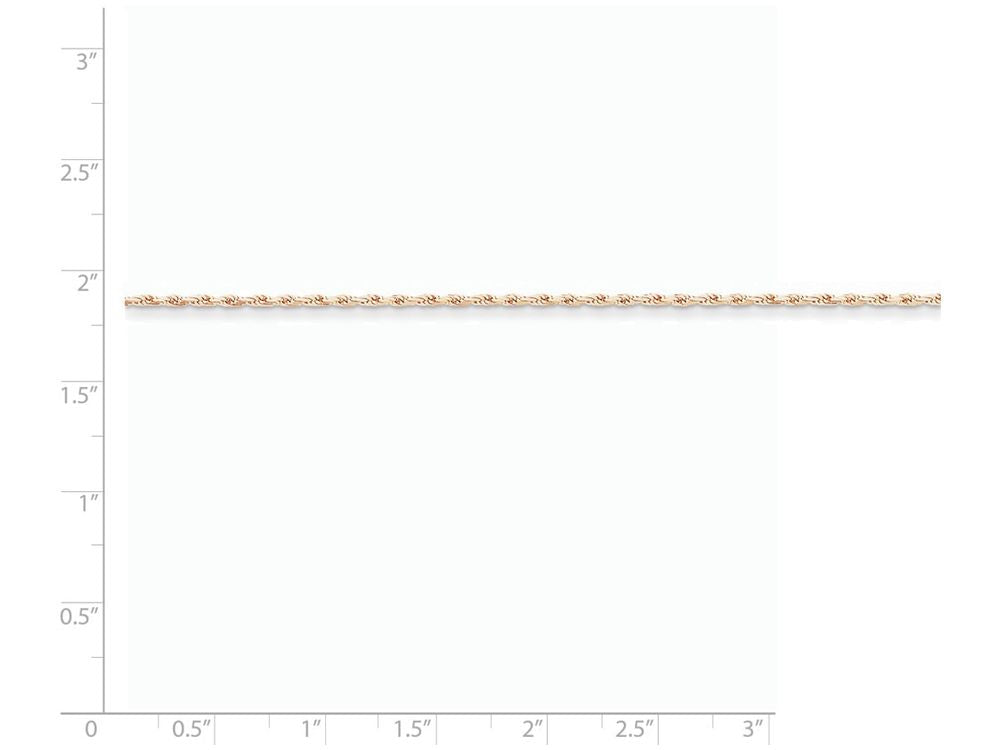 FJC Finejewelers 9 Inch 14k Rose Gold 1.8mm bright-cut Rope Chain Ankle Bracelet (Smaller Ankles)