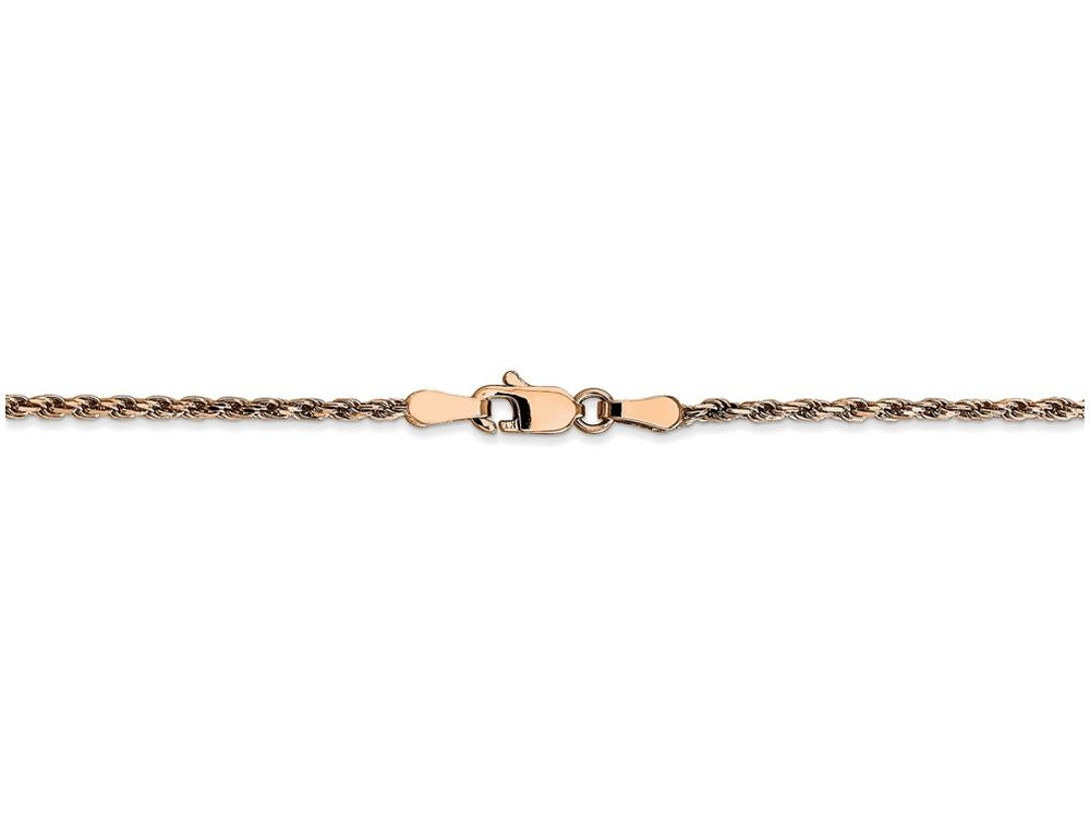FJC Finejewelers 9 Inch 14k Rose Gold 1.8mm bright-cut Rope Chain Ankle Bracelet (Smaller Ankles)