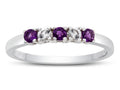 FJC Finejewelers 2.5mm Amethyst and White Topaz Band / Ring
