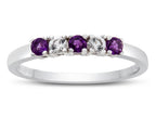 FJC Finejewelers 2.5mm Amethyst and White Topaz Band / Ring