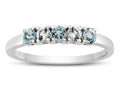 FJC Finejewelers 2.5mm Aquamarine and White Topaz Band / Ring