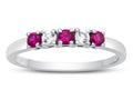 FJC Finejewelers 2.5mm Created Ruby and White Topaz Band / Ring
